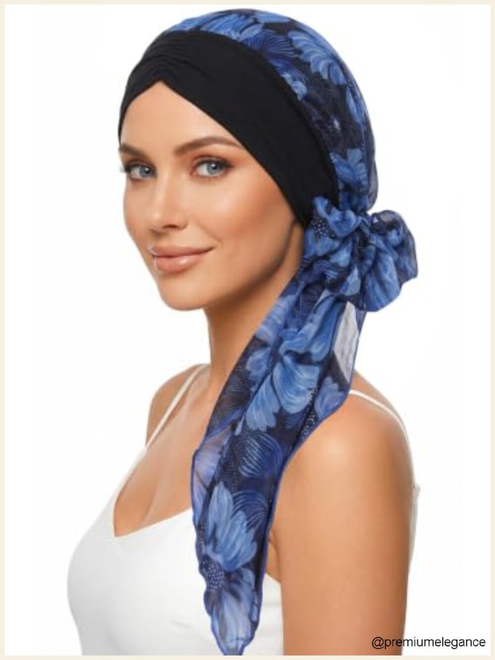 Satin Lined Chemo Headwrap for Women - Floral Patterned Chiffon Head Scarf